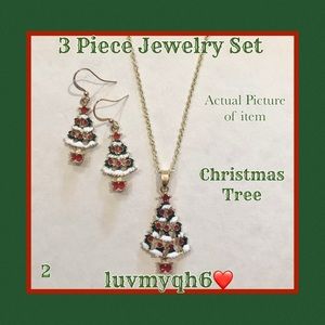3 Piece Jewelry Set Christmas Tree